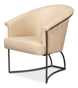 Sarreid Nagel Distilled Leather Chair White