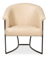 Sarreid Nagel Distilled Leather Chair White