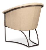 Sarreid Nagel Distilled Leather Chair White