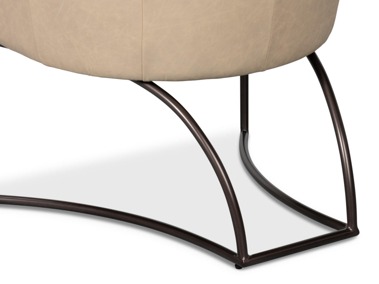 Sarreid Nagel Distilled Leather Chair White