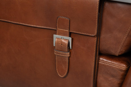 Sarreid Edmonds Distilled Leather Chair Brown