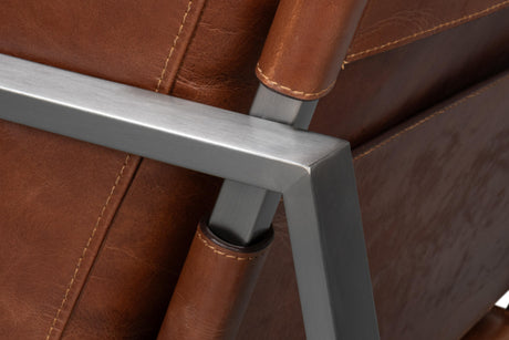 Sarreid Edmonds Distilled Leather Chair Brown