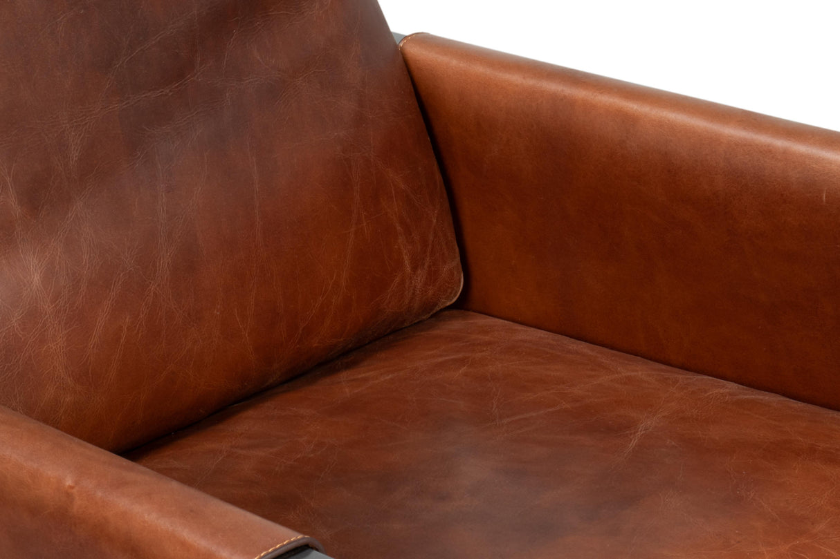 Sarreid Edmonds Distilled Leather Chair Brown