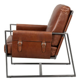 Sarreid Edmonds Distilled Leather Chair Brown