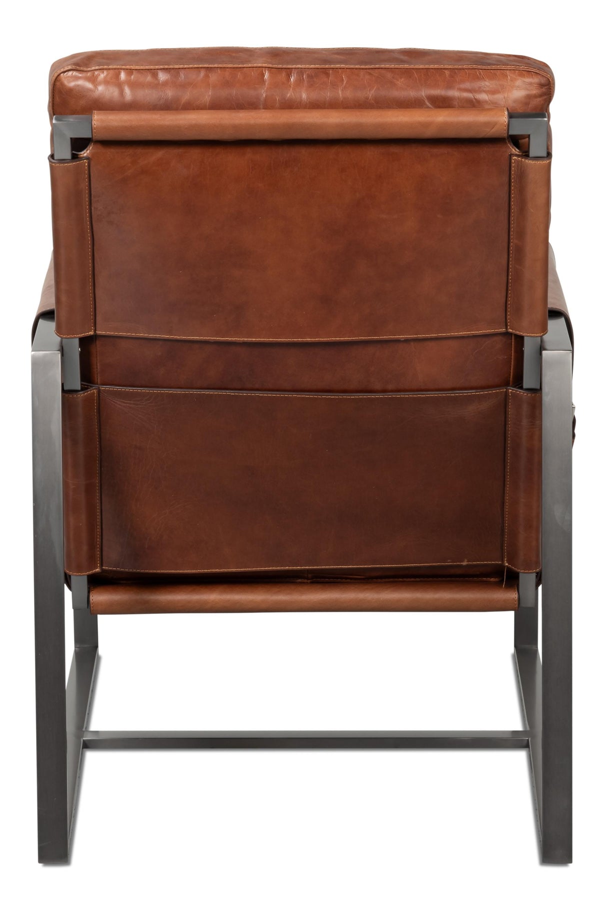 Sarreid Edmonds Distilled Leather Chair Brown