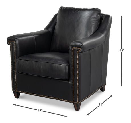 Sarreid Vandike Arm Chair  Onyx Black