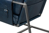 Sarreid Edmonds Distilled Leather Chair Blue