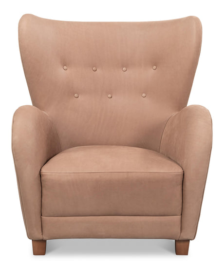 Sarreid Lombard Wing Chair Greece Grey Leather