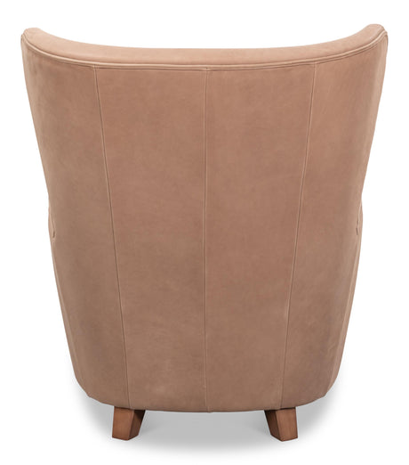 Sarreid Lombard Wing Chair Greece Grey Leather