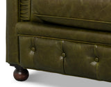 Sarreid Savile Leather Sofa  Green