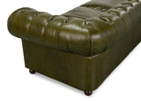 Sarreid Savile Leather Sofa  Green