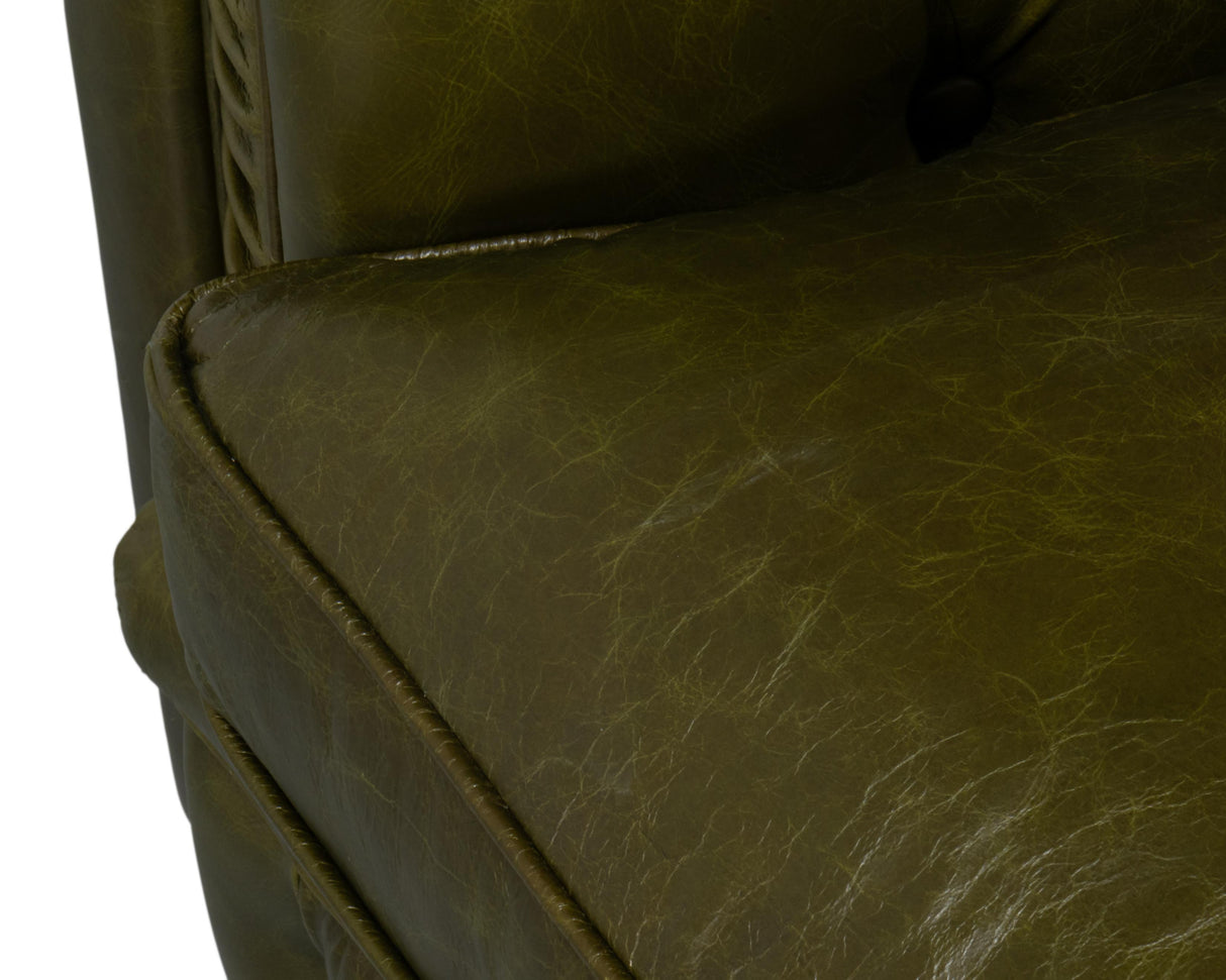 Sarreid Savile Leather Sofa  Green