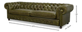 Sarreid Savile Leather Sofa  Green