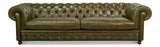 Sarreid Savile Leather Sofa  Green