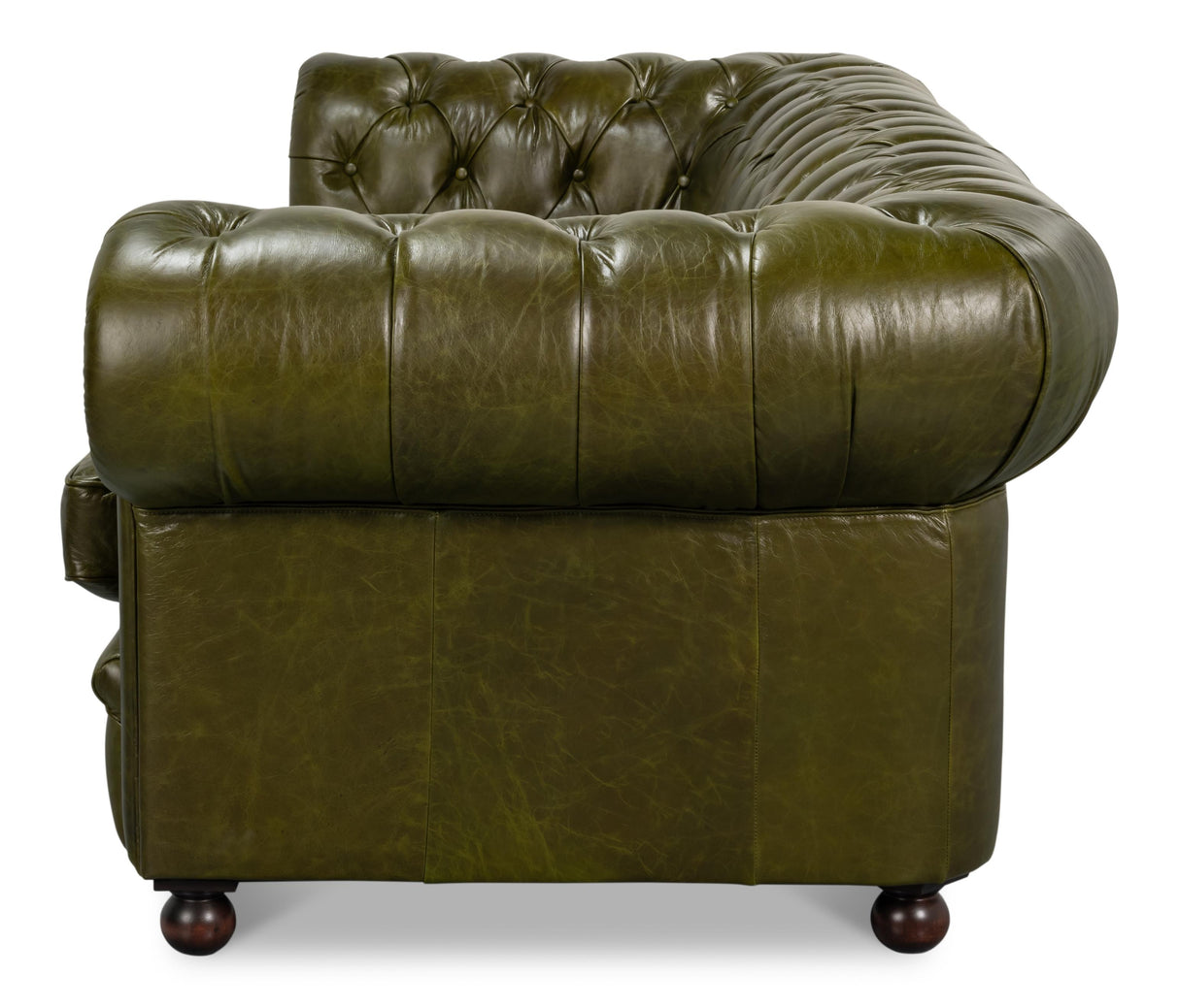 Sarreid Savile Leather Sofa  Green