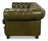 Sarreid Savile Leather Sofa  Green