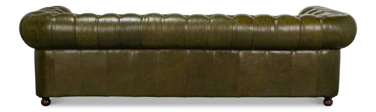 Sarreid Savile Leather Sofa  Green