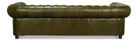 Sarreid Savile Leather Sofa  Green