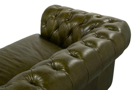 Sarreid Savile Leather Sofa  Green