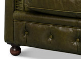 Sarreid Savile Leather Chair Green