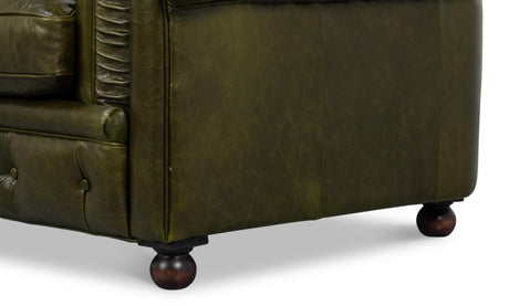 Sarreid Savile Leather Chair Green