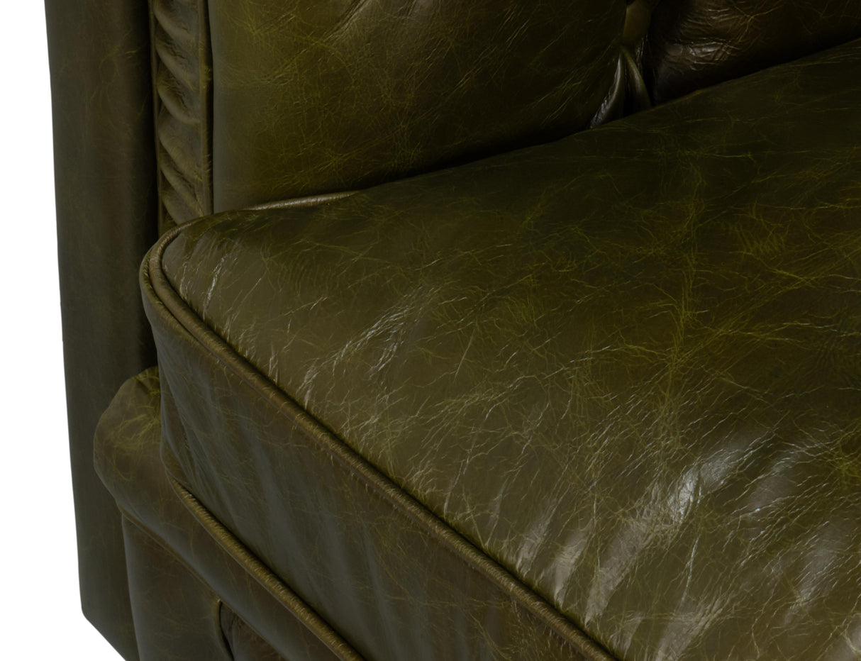 Sarreid Savile Leather Chair Green