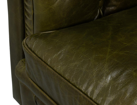 Sarreid Savile Leather Chair Green