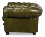 Sarreid Savile Leather Chair Green