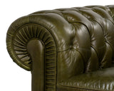 Sarreid Savile Leather Chair Green