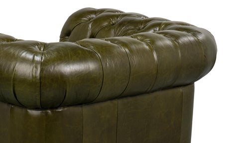 Sarreid Savile Leather Chair Green