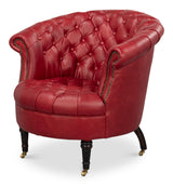 Sarreid Bastian Armchair  New Rouge Leather