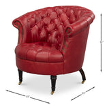 Sarreid Bastian Armchair  New Rouge Leather