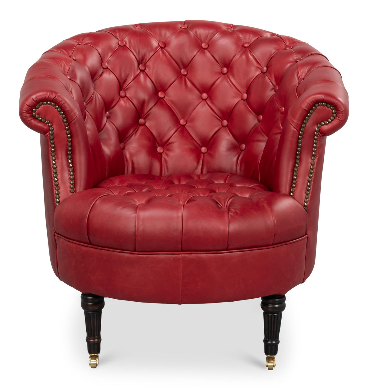 Sarreid Bastian Armchair  New Rouge Leather