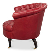 Sarreid Bastian Armchair  New Rouge Leather