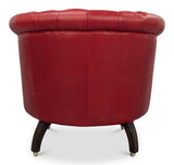 Sarreid Bastian Armchair  New Rouge Leather