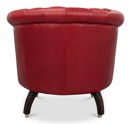 Sarreid Bastian Armchair  New Rouge Leather