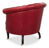 Sarreid Bastian Armchair  New Rouge Leather
