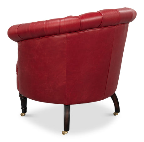 Sarreid Bastian Armchair  New Rouge Leather