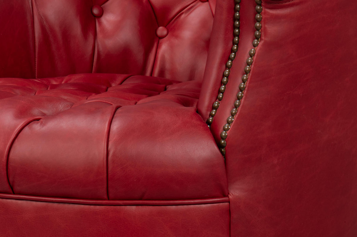 Sarreid Bastian Armchair  New Rouge Leather