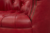 Sarreid Bastian Armchair  New Rouge Leather
