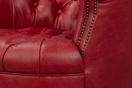 Sarreid Bastian Armchair  New Rouge Leather