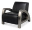 Sarreid Carlisle Armchair  Leather Onyx Black