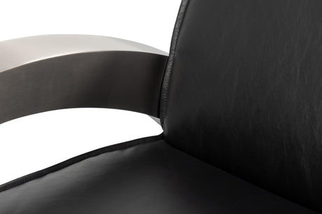 Sarreid Carlisle Armchair  Leather Onyx Black