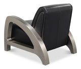 Sarreid Carlisle Armchair  Leather Onyx Black