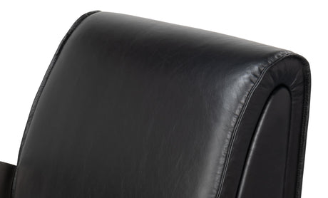 Sarreid Carlisle Armchair  Leather Onyx Black