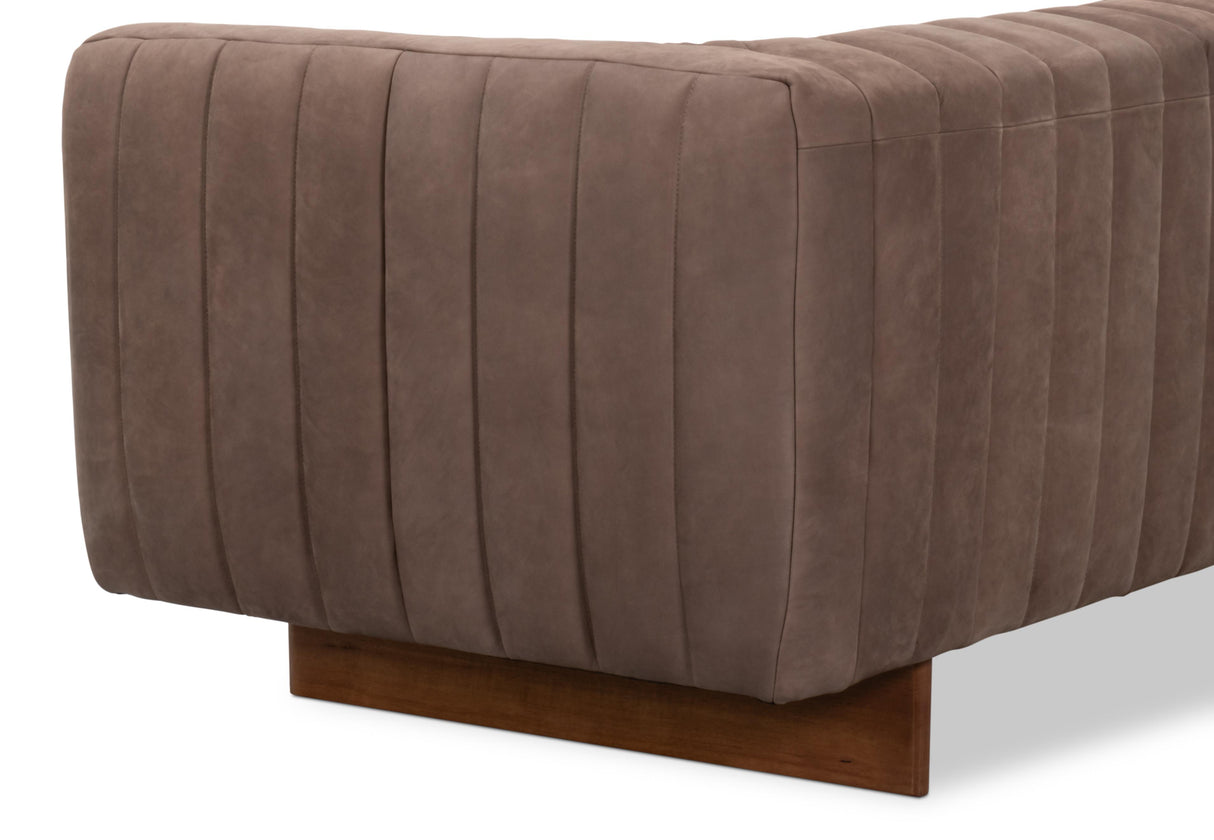 Sarreid Denys Leather Sofa  Scotland Grey