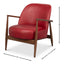 Sarreid Pindar Armchair  Leather  New Rouge Red