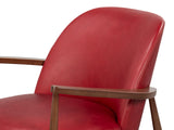 Sarreid Pindar Armchair  Leather  New Rouge Red
