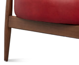 Sarreid Pindar Armchair  Leather  New Rouge Red