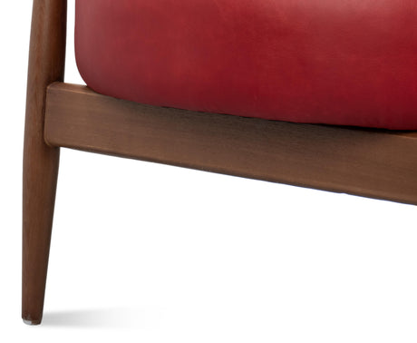 Sarreid Pindar Armchair  Leather  New Rouge Red